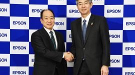 Yasunori Ogawa (kiri), Chairman dan Director, Seiko Epson Corporation dan Junkichi Yoshida (kanan), President and Representative Director, Chief Executive Officer, Seiko Epson Corporation. 