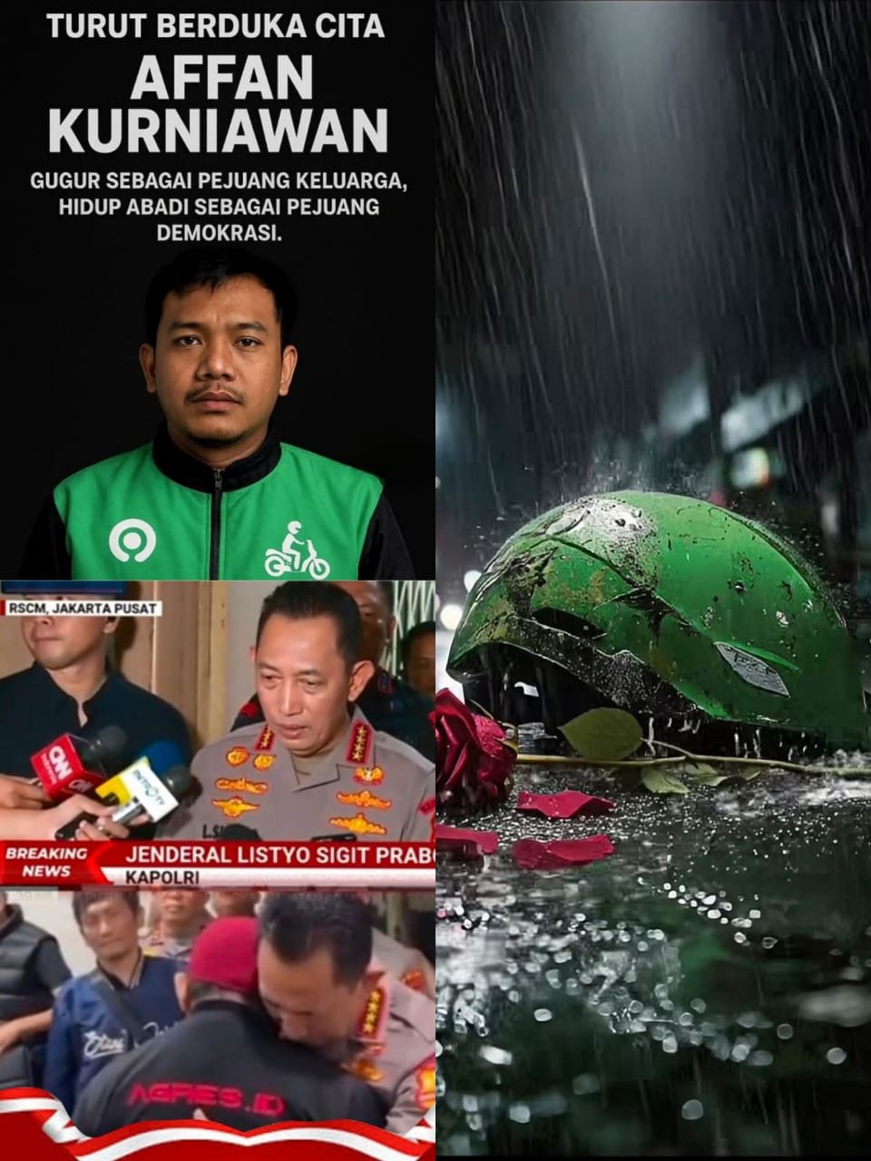 Kapolri Tinjau RSCM, Janji Usut Tuntas Kasus Ojol Tewas Terlindas Rantis Brimob