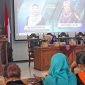 Foto: Ketua GOW Banjarnegara Hj. Sri Rejeki Indarto, S.E. saat memberikan sambutan dalam Sosialisasi