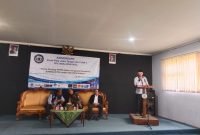 Foto: Christian Joharianto DPC IPJT Banjarnegara saat mengisi sambutan untuk para siswa siswi yang menghadiri pelatihan jurnalistik di Aniversary ke tiga tahun.