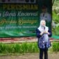 Foto: Bupati Banjarnegara dr. Amalia Desiana saat memberikan sambutan pada peresmian Gedung Ruang Literasi Konservasi di Dusun Kayunan, Banjarmangu.