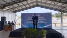 Ditjend PDSPKP Erwin Dwiyana, SPI, Msc saat memberikan sambutan di peresmian Pasar Ikan Lengkong.(Dok.Bas/Beritafakta.id).
