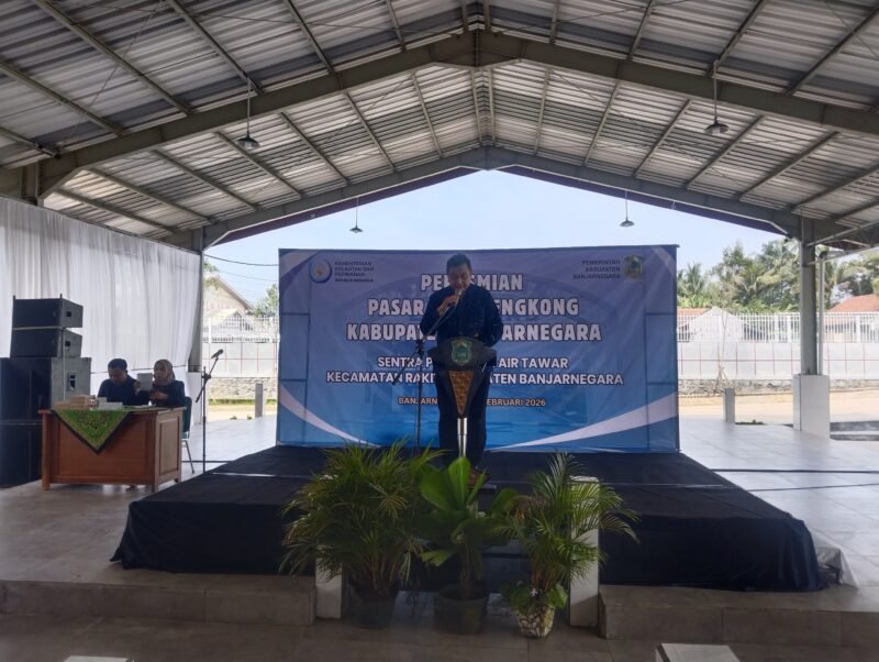 Ditjend PDSPKP Erwin Dwiyana, SPI, Msc saat memberikan sambutan di peresmian Pasar Ikan Lengkong.(Dok.Bas/Beritafakta.id).