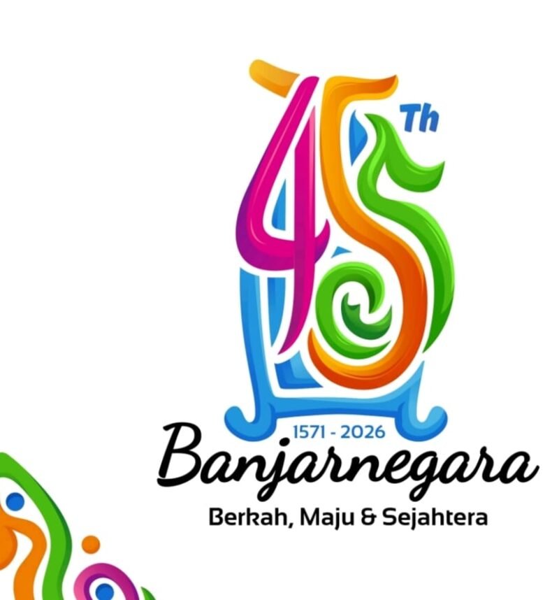 Fhoto: Logo Hari Jadi ke-455 Kabupaten Banjarnegara presentasi dari sejarah dari 1571 hingga 2026, visualisasi pembangunan berakar dari ekonomi lokal.