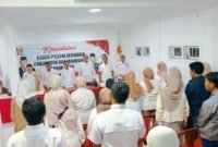 Foto: Momen pringatan HUT ke-18 tahun Partai Gerindra seluruh jajaran dan kader hadir di acara tersebut.(dok.Humas sekre.Gerindra Bna).