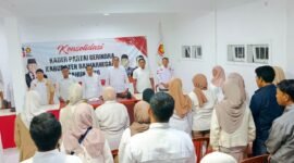 Foto: Momen pringatan HUT ke-18 tahun Partai Gerindra seluruh jajaran dan kader hadir di acara tersebut.(dok.Humas sekre.Gerindra Bna).