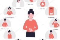 set premenstrual syndrome, girl has a stomach ache