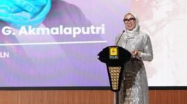 Direktur Distribusi PLN, Arsyadany G. Akmalaputri, dalam momentum peringatan International Women’s Day yang digelar di Kantor Pusat PLN, Jakarta, Jumat (13/3)