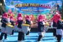 Para Bunda PAUD Perform membawakan hiburan atraksi tari dan kesenian, menabuh alat perkusi.(Dok.Kominfo Bna/BeritaFakta.id)