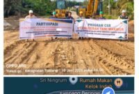 Perwakilan PT Anugerah Tani Makmur dan perusahaan mitra berfoto bersama saat pelaksanaan program CSR perbaikan Jalan Lintas Meredan–Simpang Beringin, Kecamatan Tualang, Kabupaten Siak, Rabu (10/6/2026).