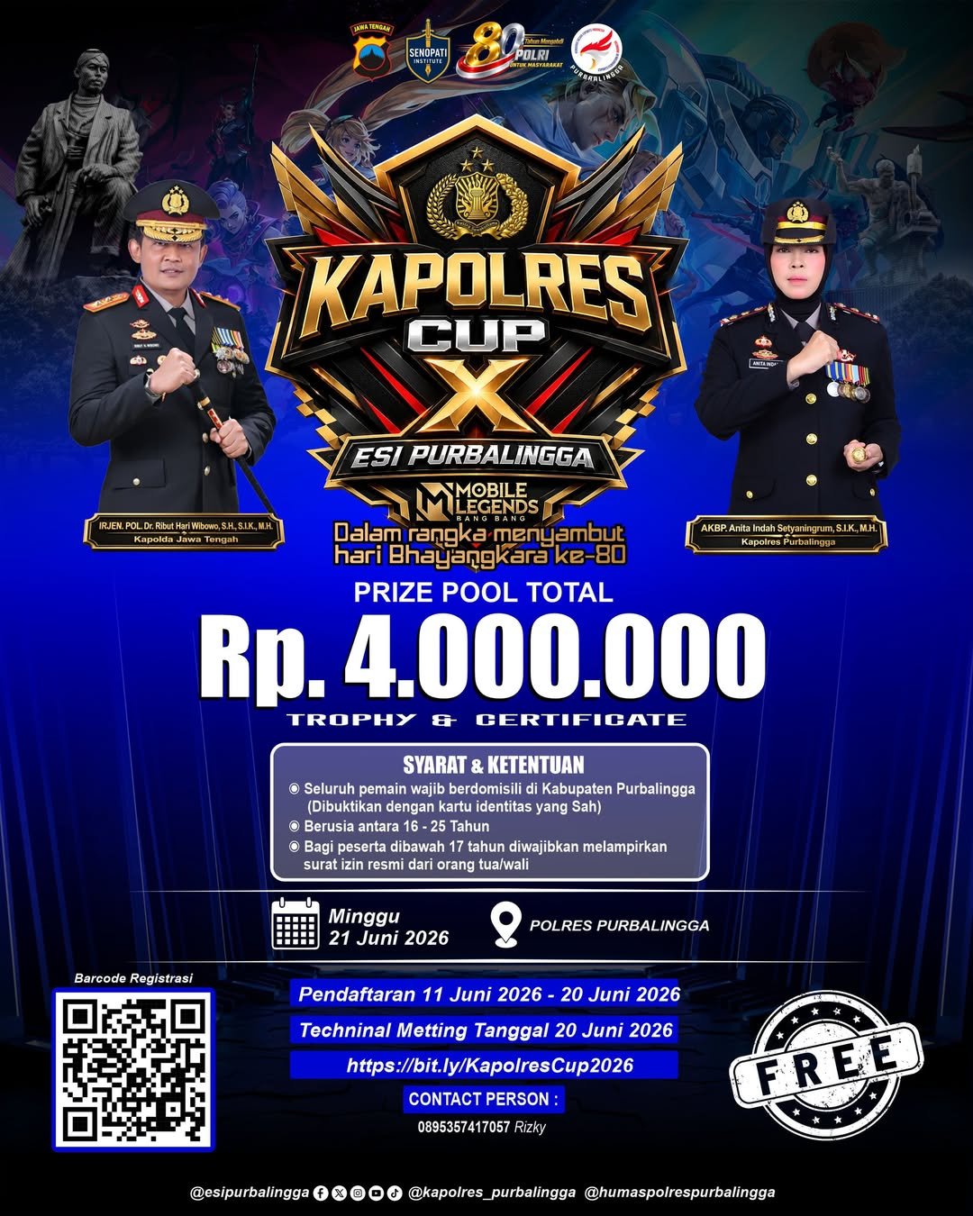 Polres Purbalingga Gelar Turnamen Mobile Legends, Ayo Daftar!