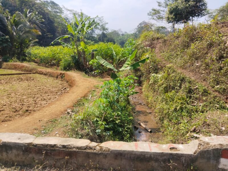 Kondisi saluran air untuk mengalirkan air di saat musim hujan di wilayah Klontong Desa Karang Sari, Kecamatan Punggelan, Kabupaten Banjarnegara.(Dok.Berita Fakta.id)