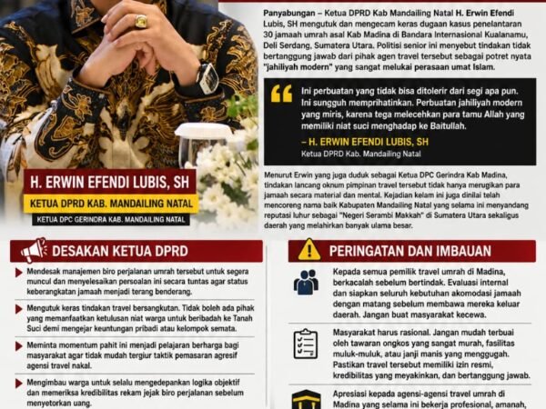 Ketua DPRD Kutuk Penelantaran Jamaah Umrah Madina: "Ini Perbuatan Jahiliyah Modern"