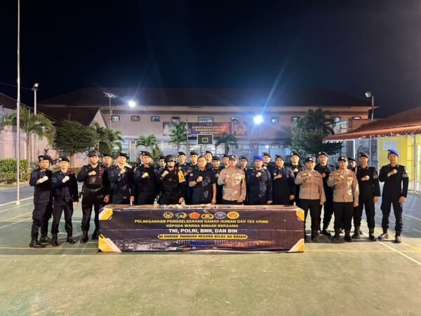 Rutan Batam Bersama APH Gelar Razia Gabungan, Tes Urine Petugas dan Warga Binaan Negatif