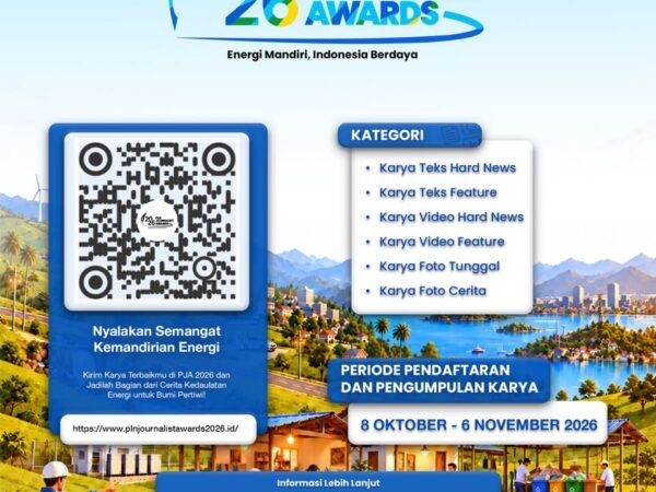 PLN Journalist Awards 2026 Kembali Digelar, Usung Tema “Energi Mandiri, Indonesia Berdaya”