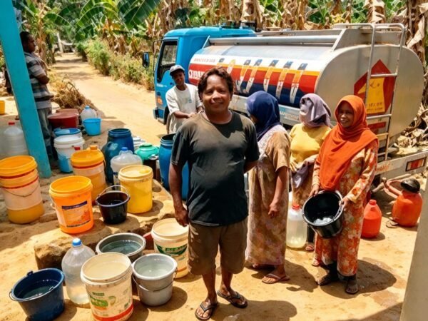 Dilanda Kekeringan di Bantarkawung dan Salem, Heru Irawanto dan Orizah Santifa Salurkan Bantuan Ribuan Air Bersih ke Warga